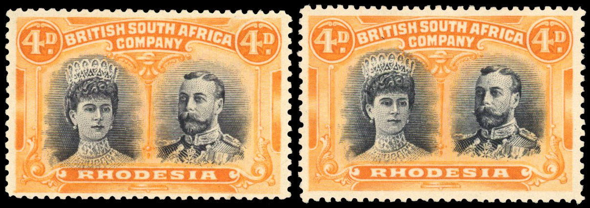 SG 138 4d greenish black and orange, #s25 and 46, mint