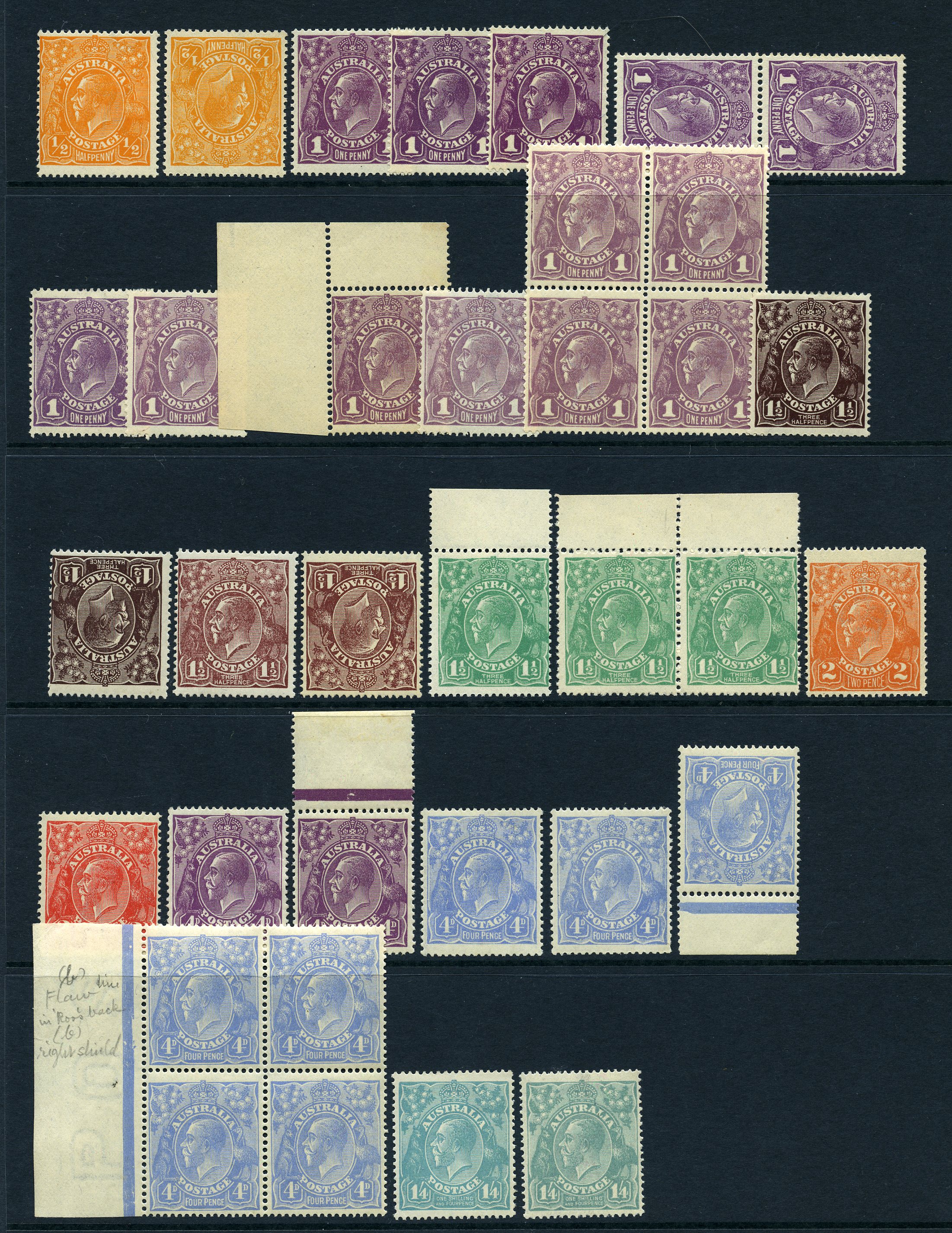 Single Watermark: 1918-23 mint selection...