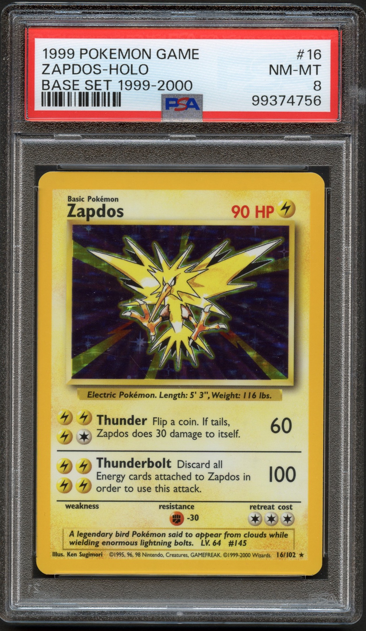 <p>PSA 8 Zapdos - Base Set 1999-2000 - 4th Print </p>