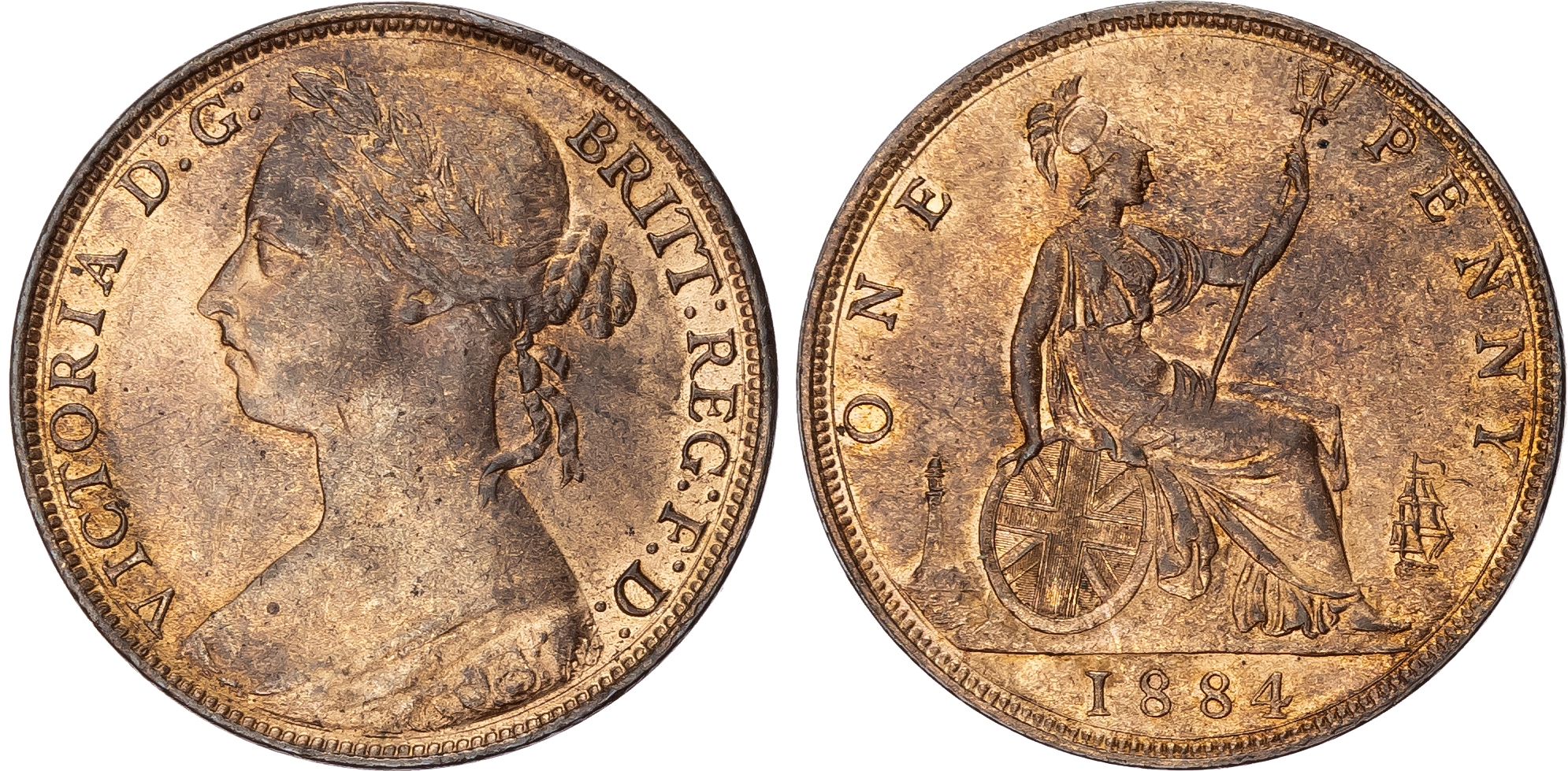 Victoria (1837-1901), Bronze Penny, 1884