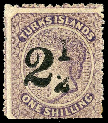 Turks Island 1881 SG 29 2½ on 1s mint
