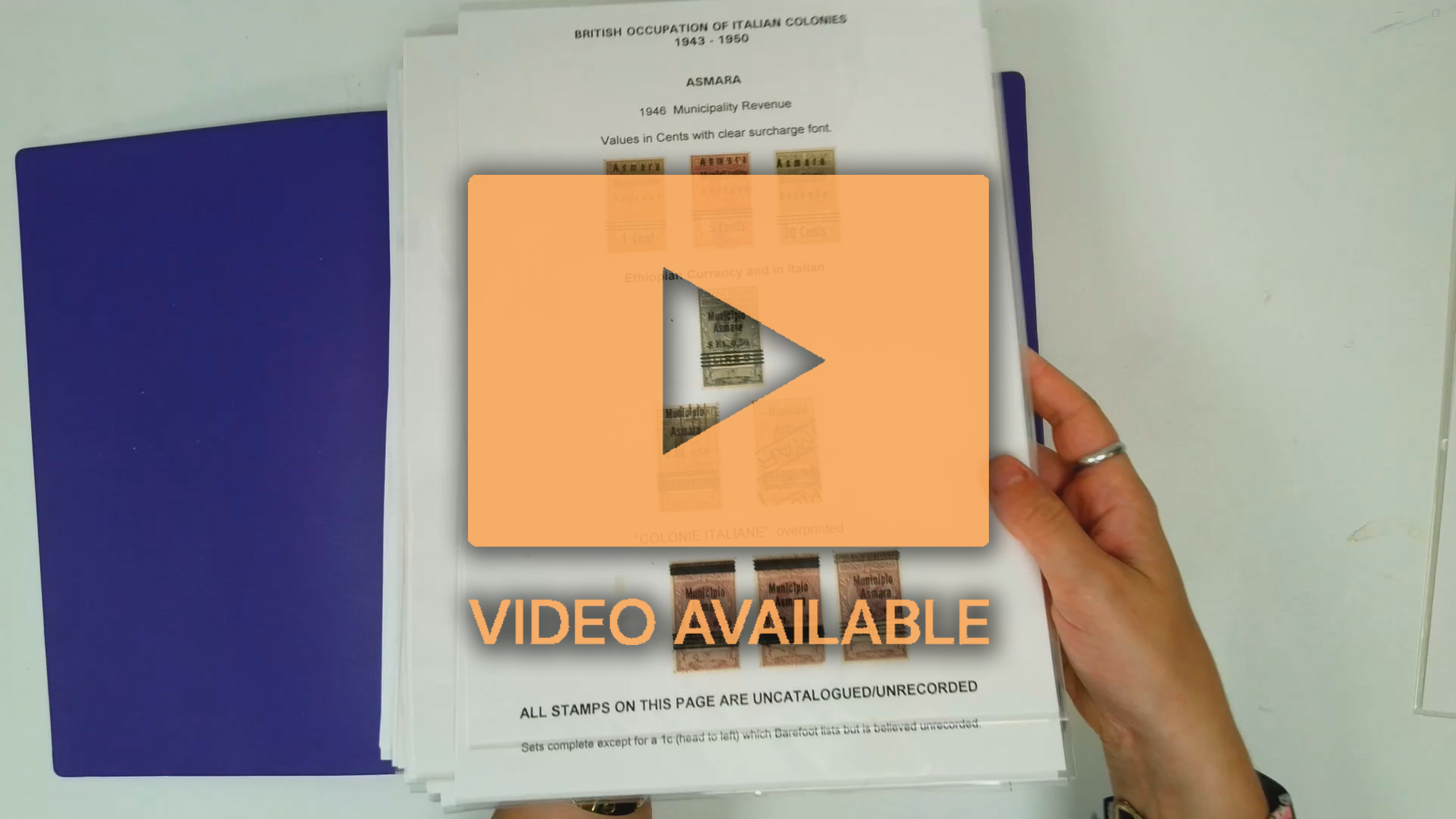 British Occupation of Italian Colonies Revenue Collection 1943-50