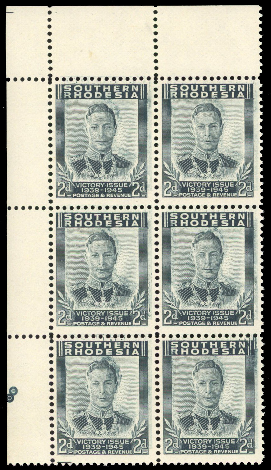 Southern Rhodesia SG 65a block mint