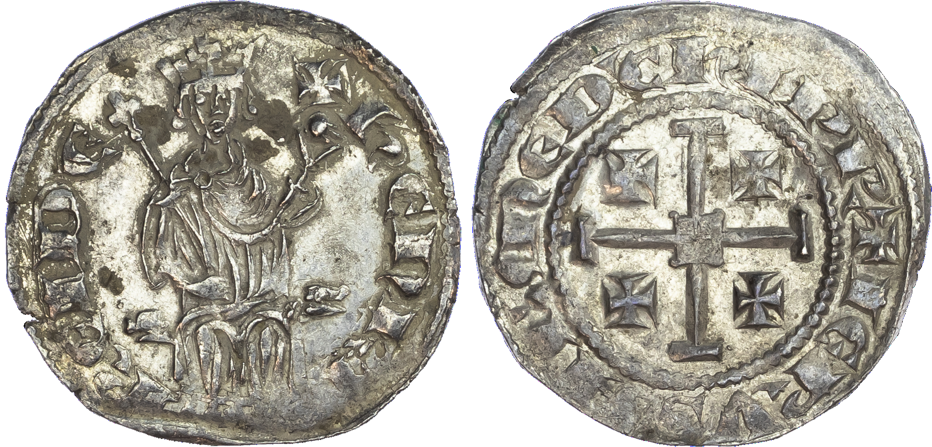 Cyprus, Crusaders, Lusignan Kingdom, Henry II (1285‑1324), silver Gros