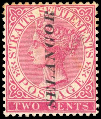 Malaya Selangor SG 37 1885-91 2c pale rose type 29 overprint