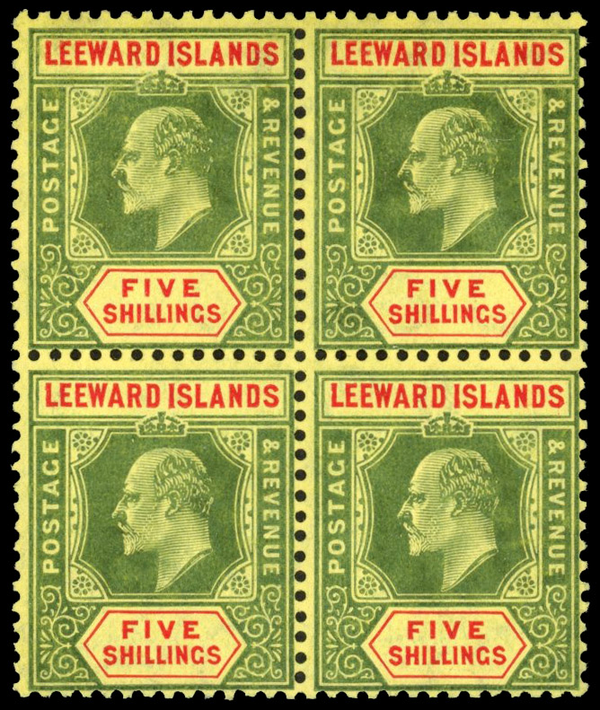 Leeward Islands SG 45 unmounted block of 4