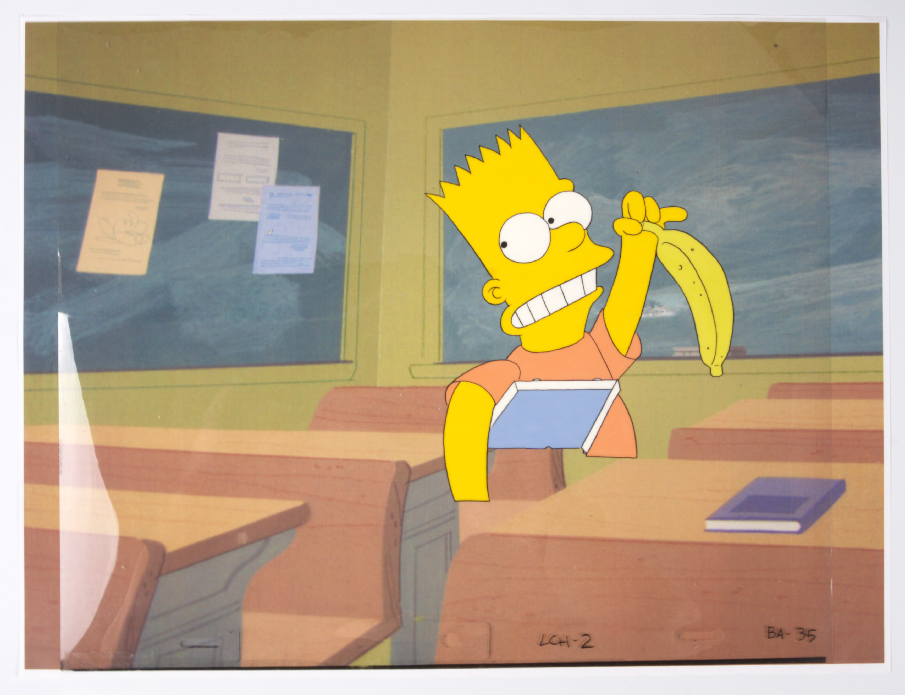 The Simpsons 'Bart The Genius' Original Bart Simpson Production Animation Cel (Fox, 1989-Present)