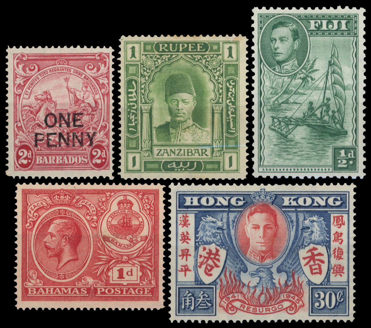 Commonwealth QV-KGVI mint and used selection on stockcards with strength in varieties