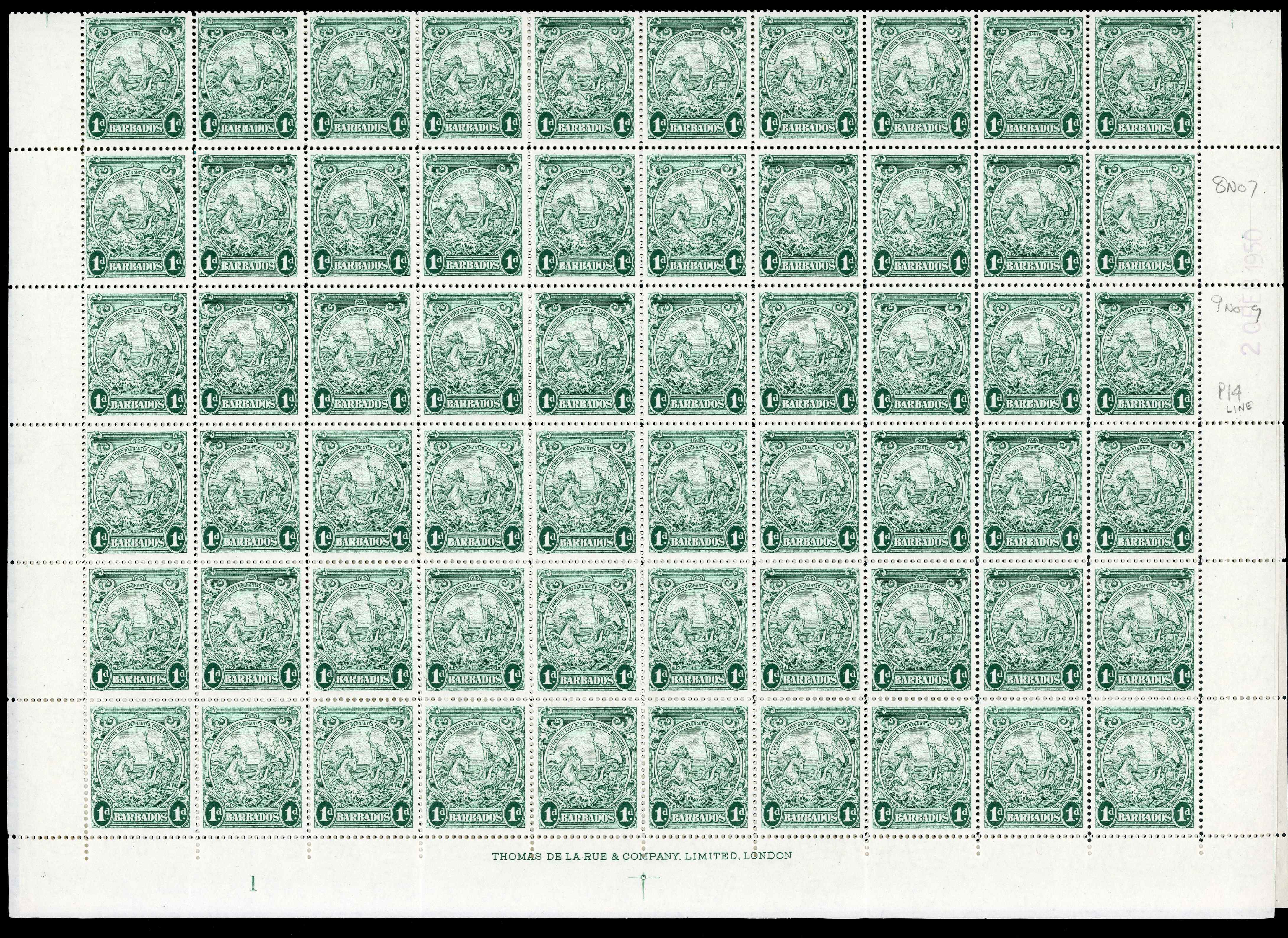 Barbados SG 249c sheet mint
