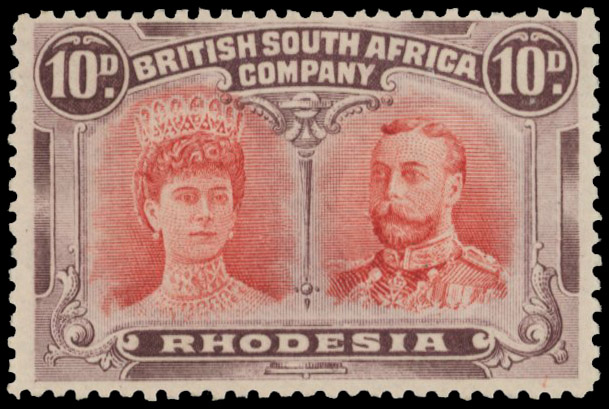 10d vermilion and deep purple RSC C/D1, position 3 'Z' flaw mint