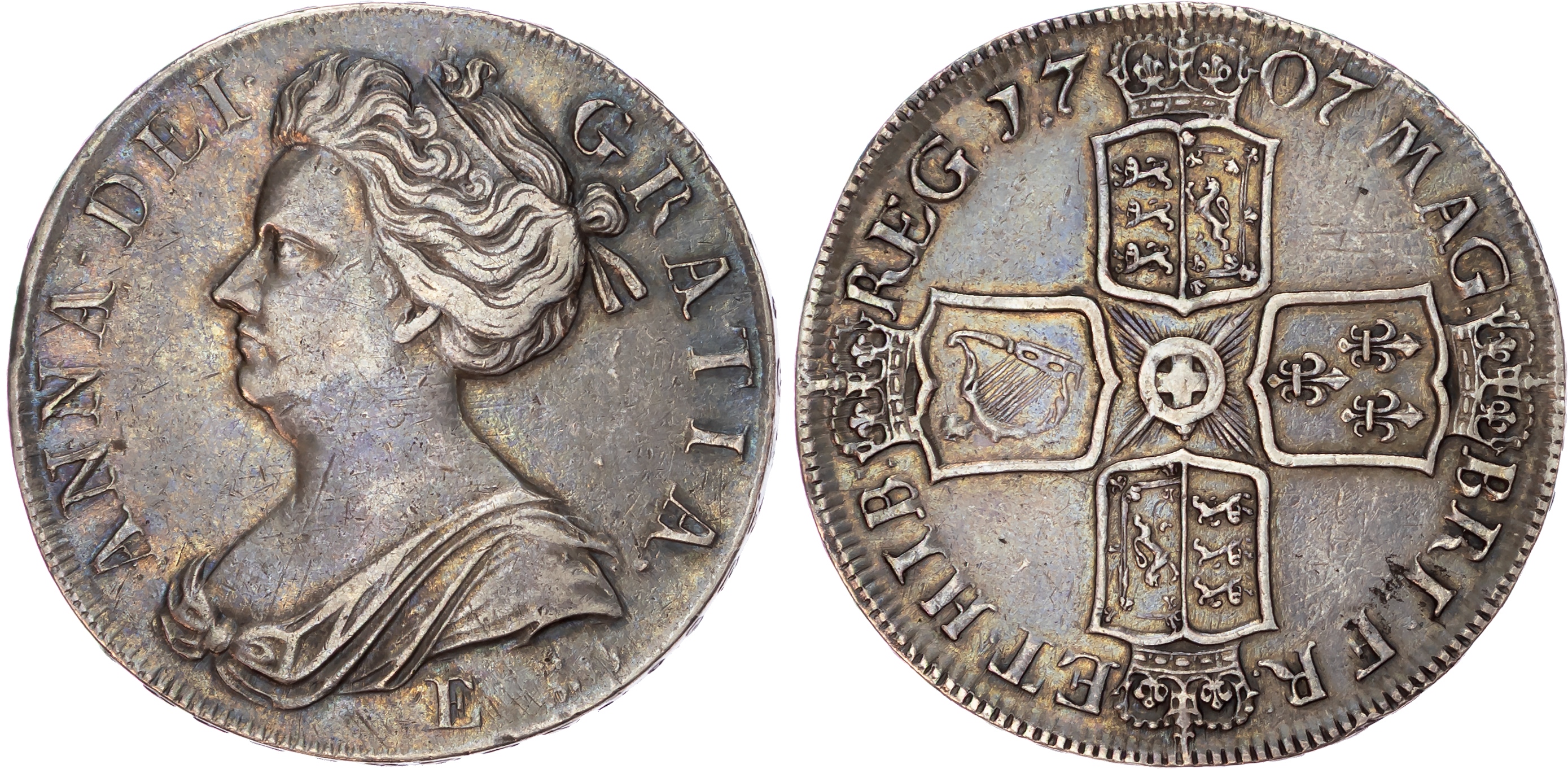 Anne (1702 1714), Crown, Edinburgh mint, 1707, SEXTO.