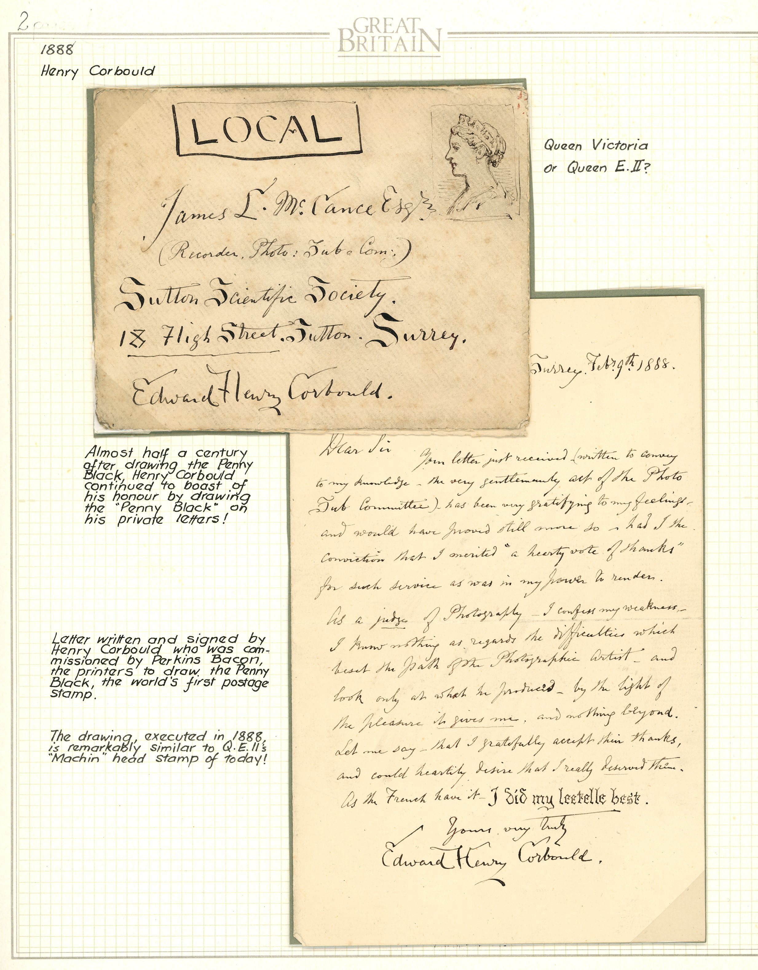 1861 (January 22nd) large part entire, London to Amsterdam, franked at 1s10d , artist and son of Henry...