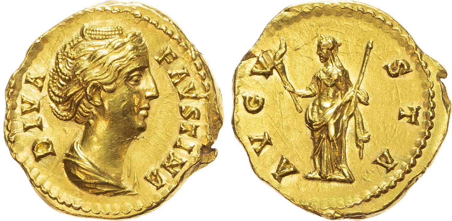 Faustina Senior (wife of Antonius Pius) AV Aureus, mint of Rome, AD 146‑161 7.31g.