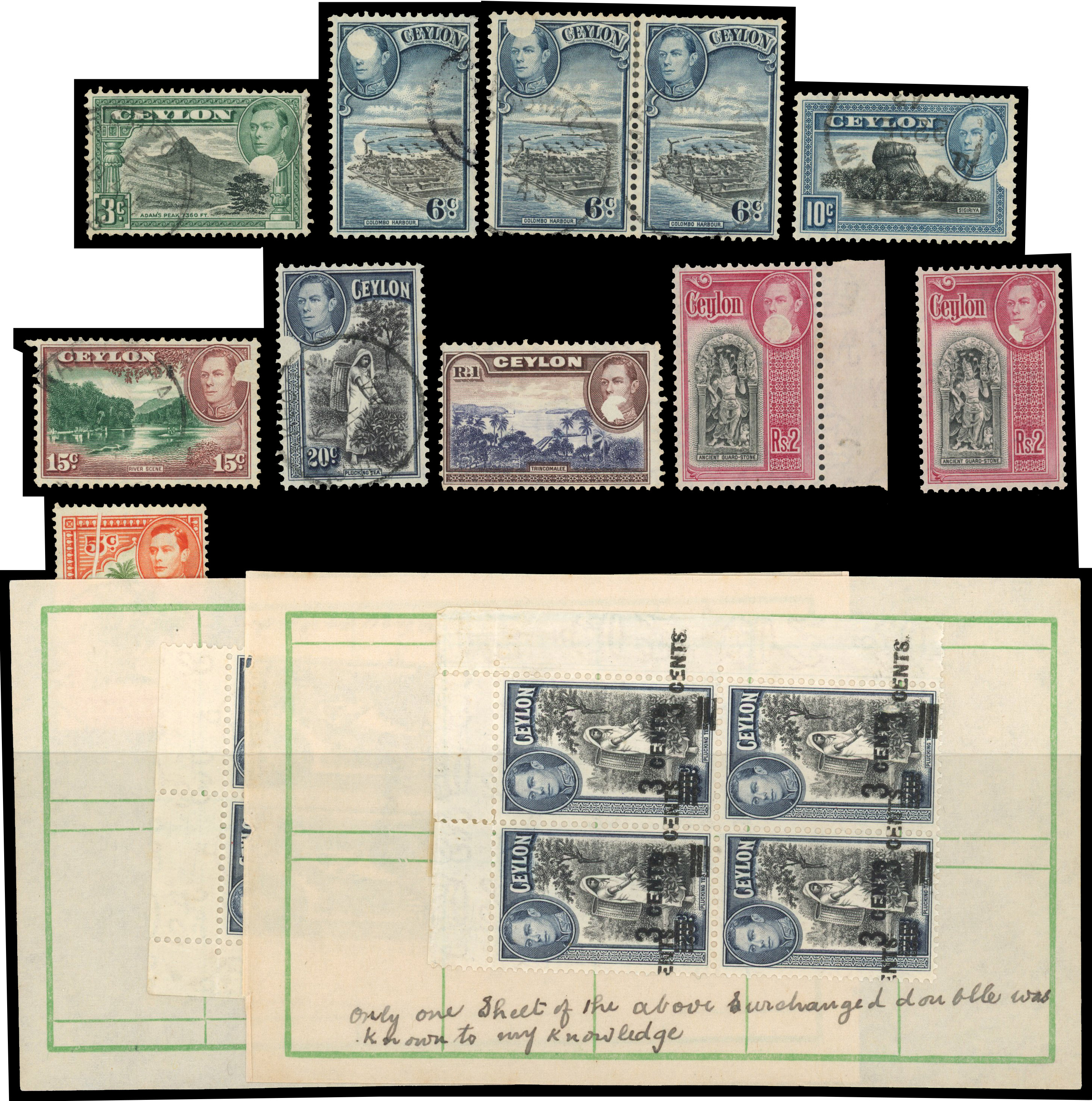 Ceylon KG VI 'confetti' varieties