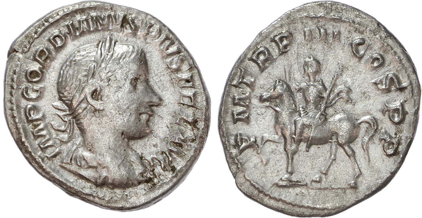 Gordian III (AD 238-244) AR Denarius, Rome, AD 240, 2.74g.