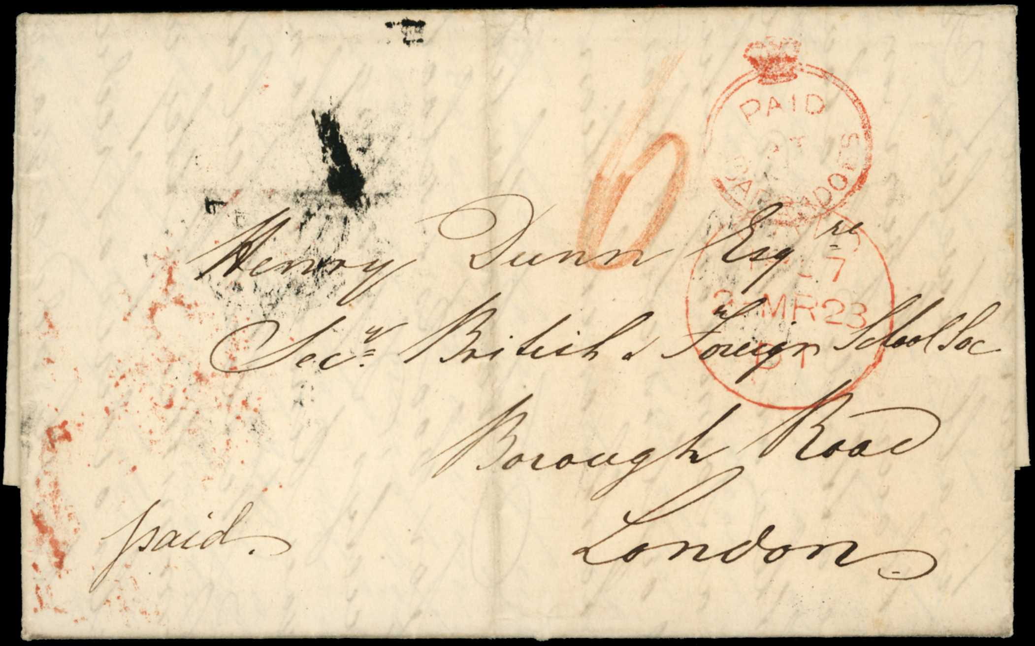 POSTAL HISTORY: 1857 folded letter with...