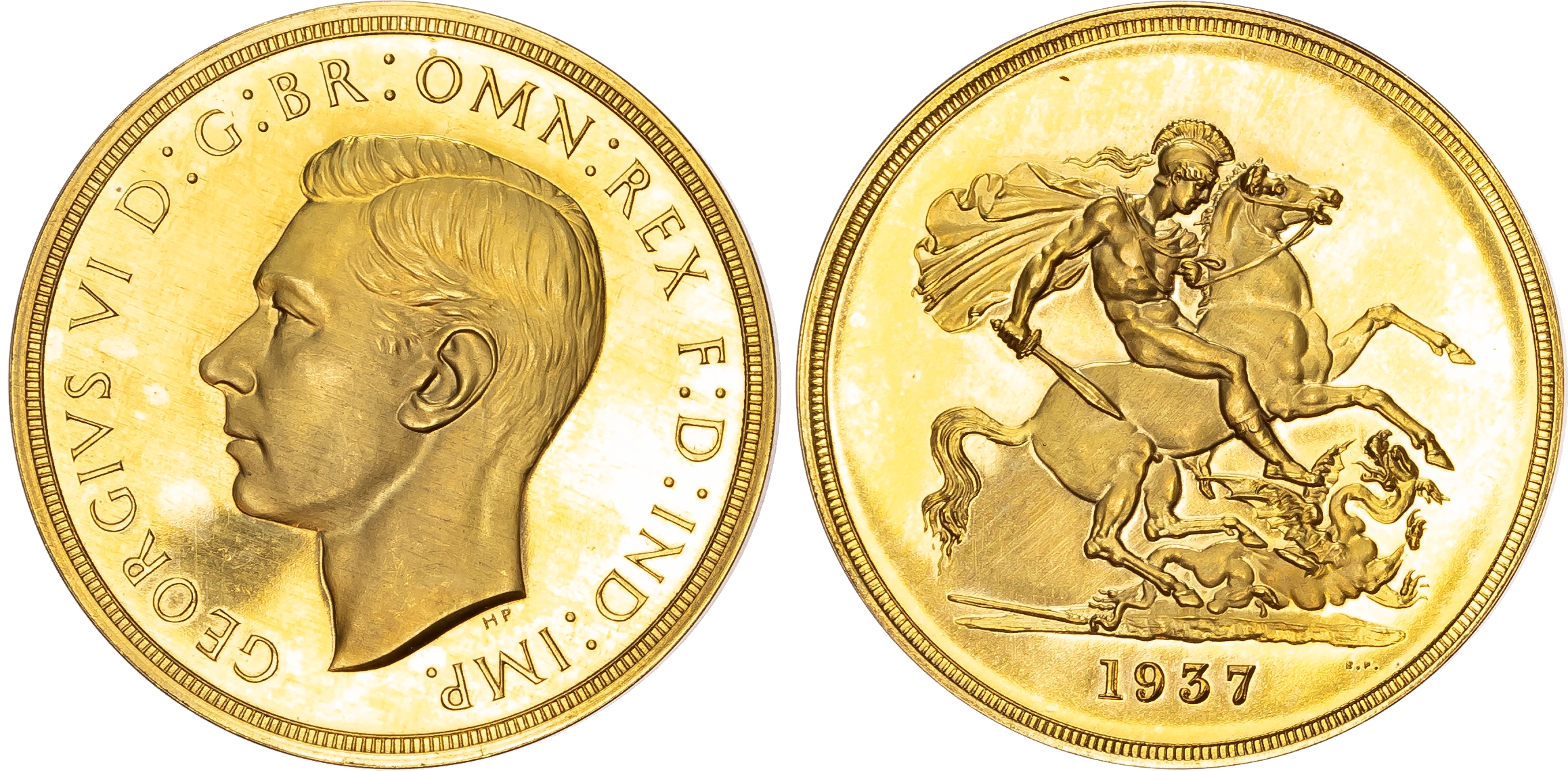 George VI (1936-52), Gold proof Set, four coin set issued in 1937