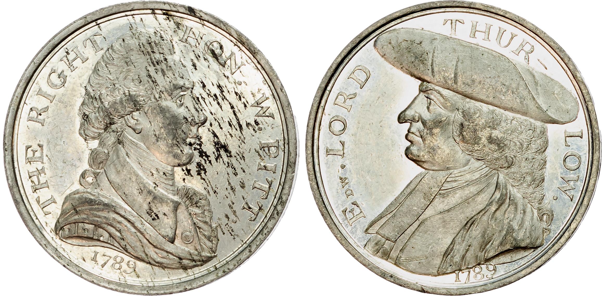 London, National Series , Thanksgiving at St. Paul’s, white metal Penny 1789, Bust right of George III, rev . Arms of Lo …