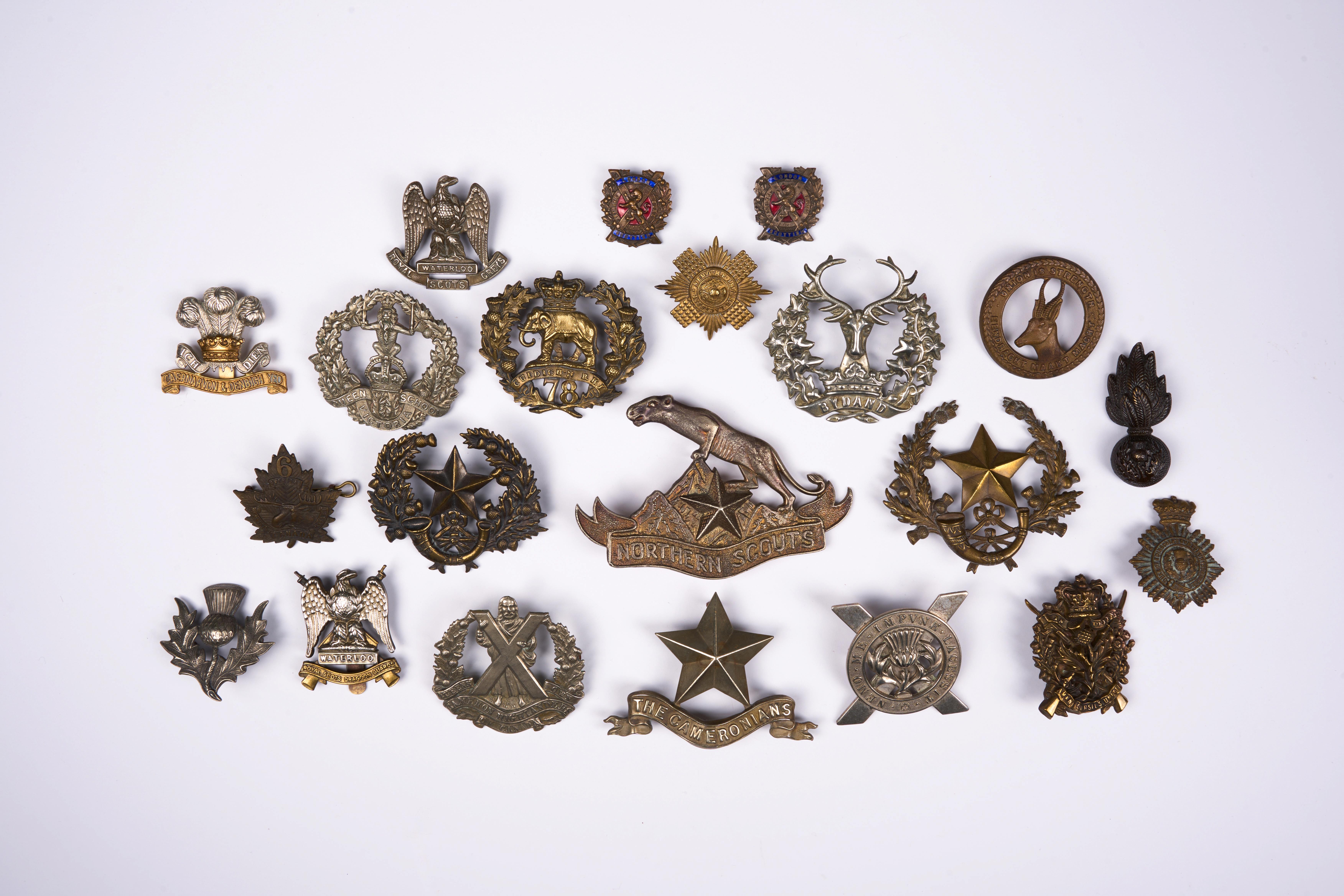20 British and Commonwealth cap badges, loose in envelope