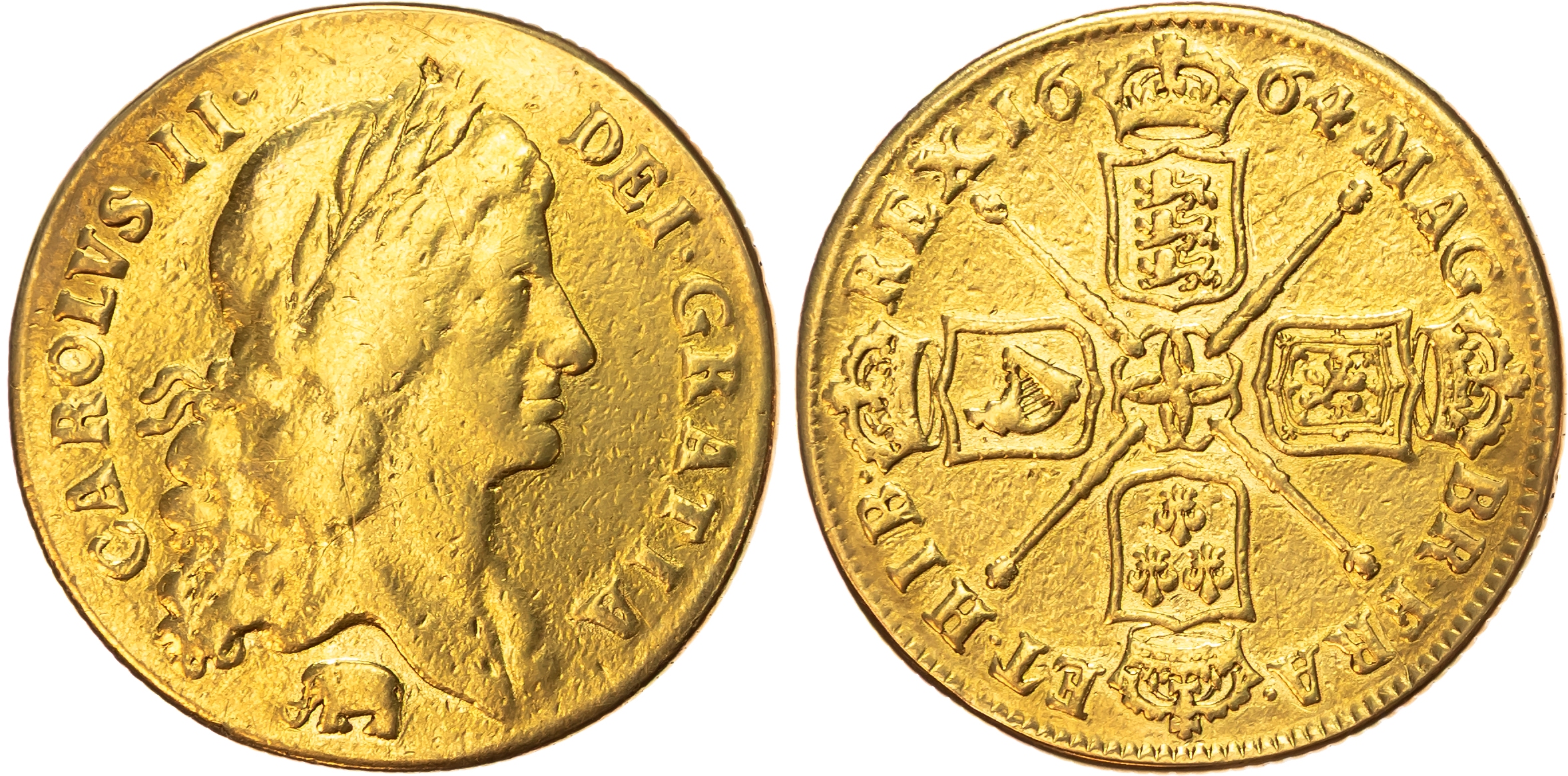 Charles II (1660-1685), Two-Guineas, 1664 Elephant