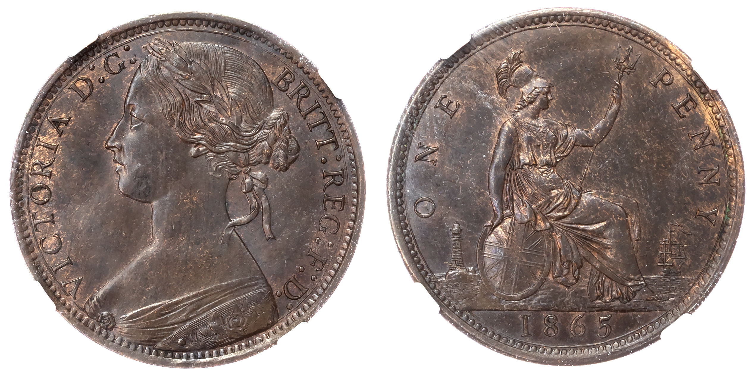 Victoria (1837-1901), Penny, 1865. 