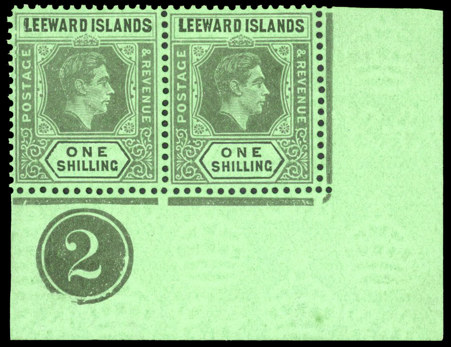 Leeward Islands SG 110bab Plate pair mint