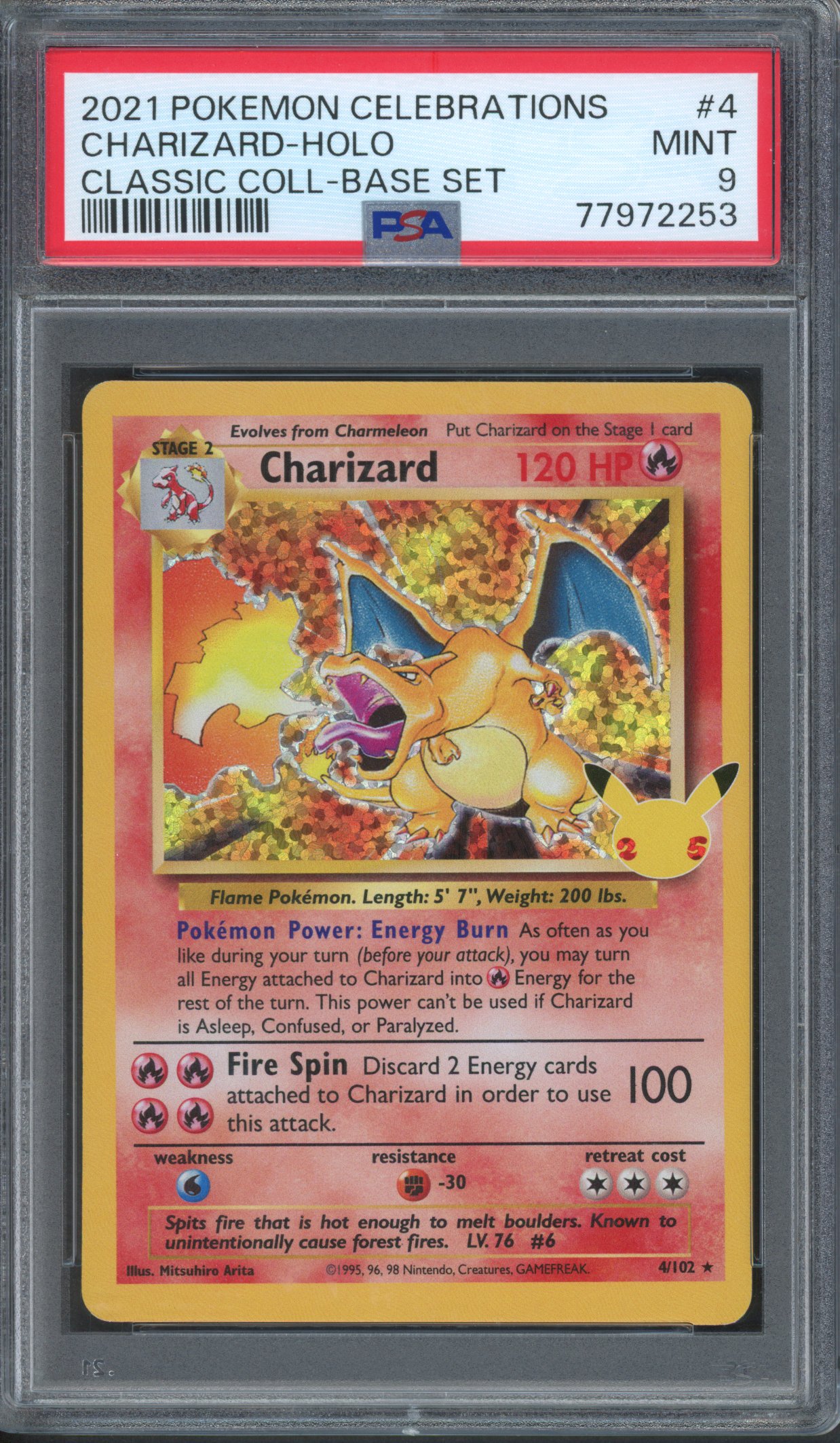 PSA 9 Charizard - Celebrations Classic Collection Sub Set - 2021