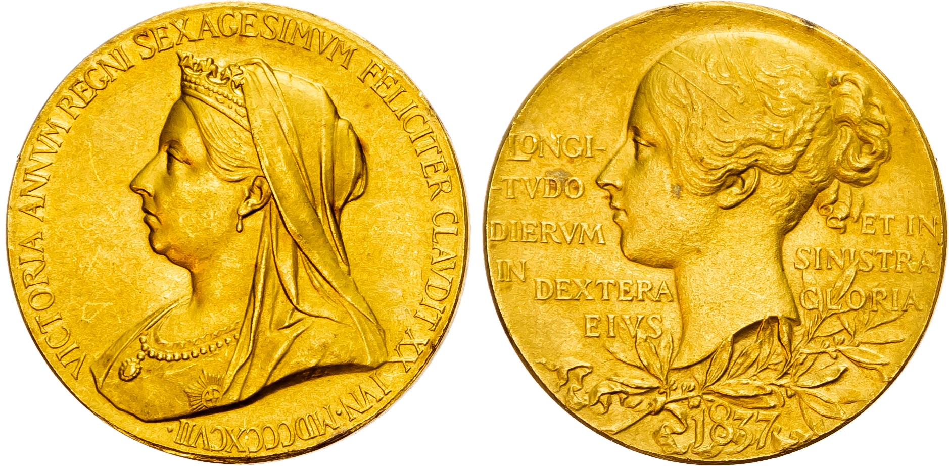 Victoria (1837-1901), Diamond Jubilee, 1897, Gold Medal (26mm/12.72gm), official Royal Mint issue, by G. W. de Saulles.