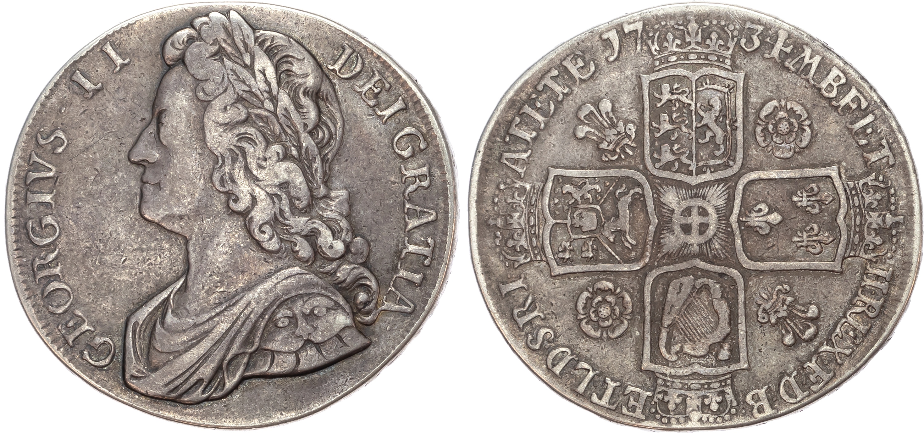 George II (1727-1760), Crown, 1734, SEPTIMO.