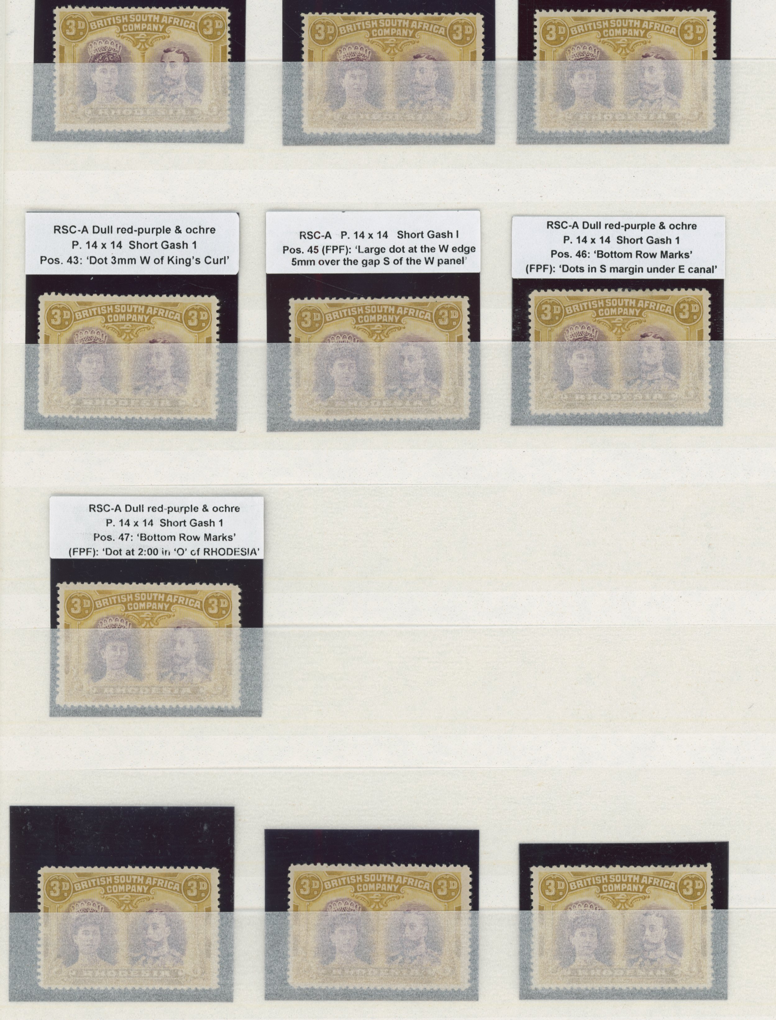 † 3d dull reddish brown and brownish ochre RSC A group, mint