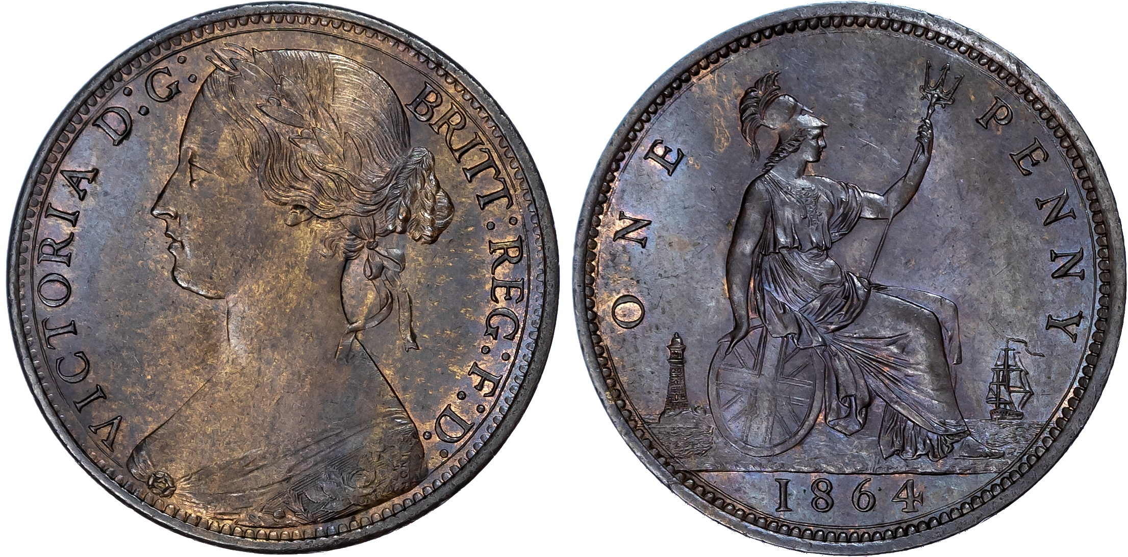 Victoria (1837-1901), Penny, 1864
