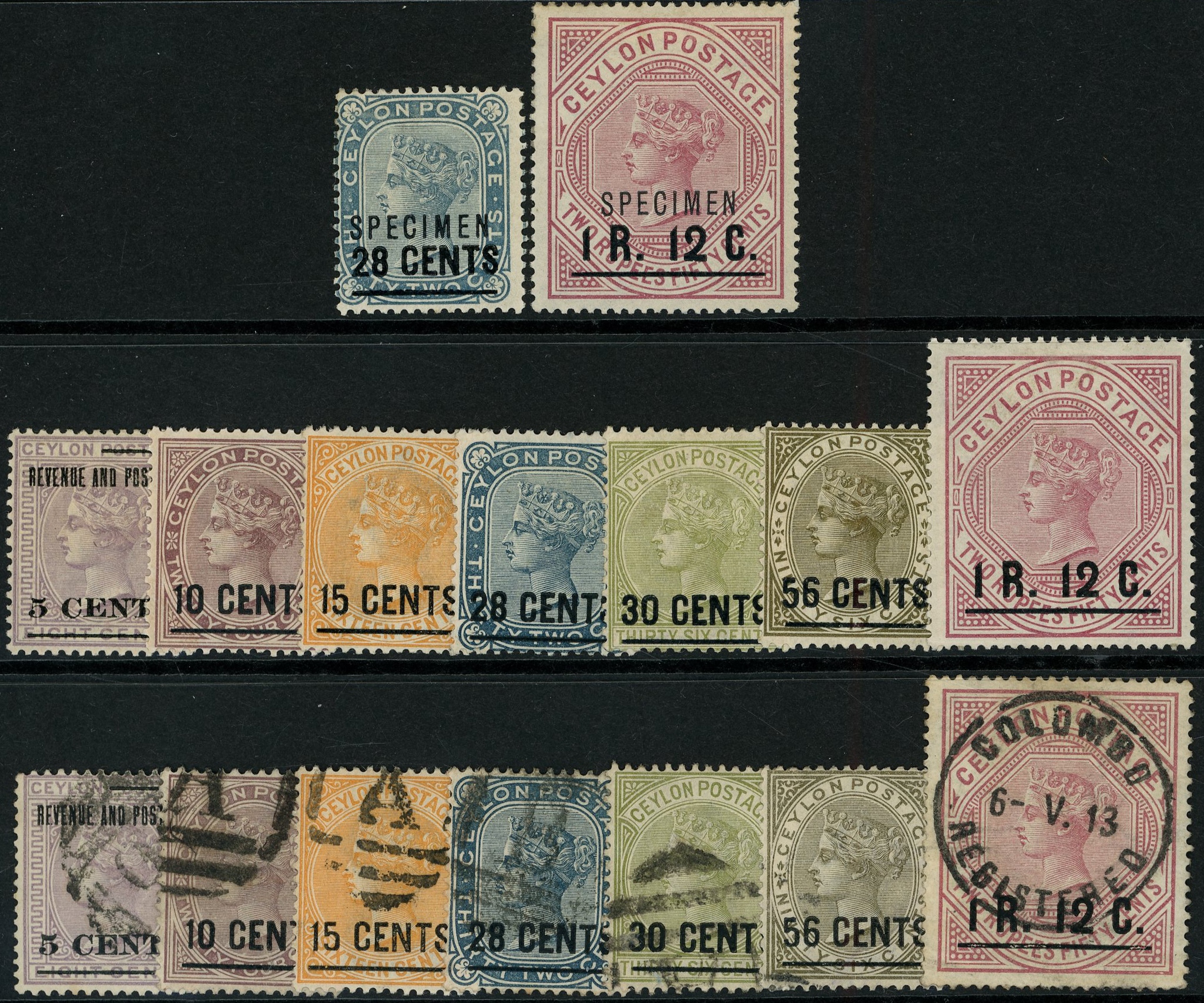 Ceylon SG 187-193 group