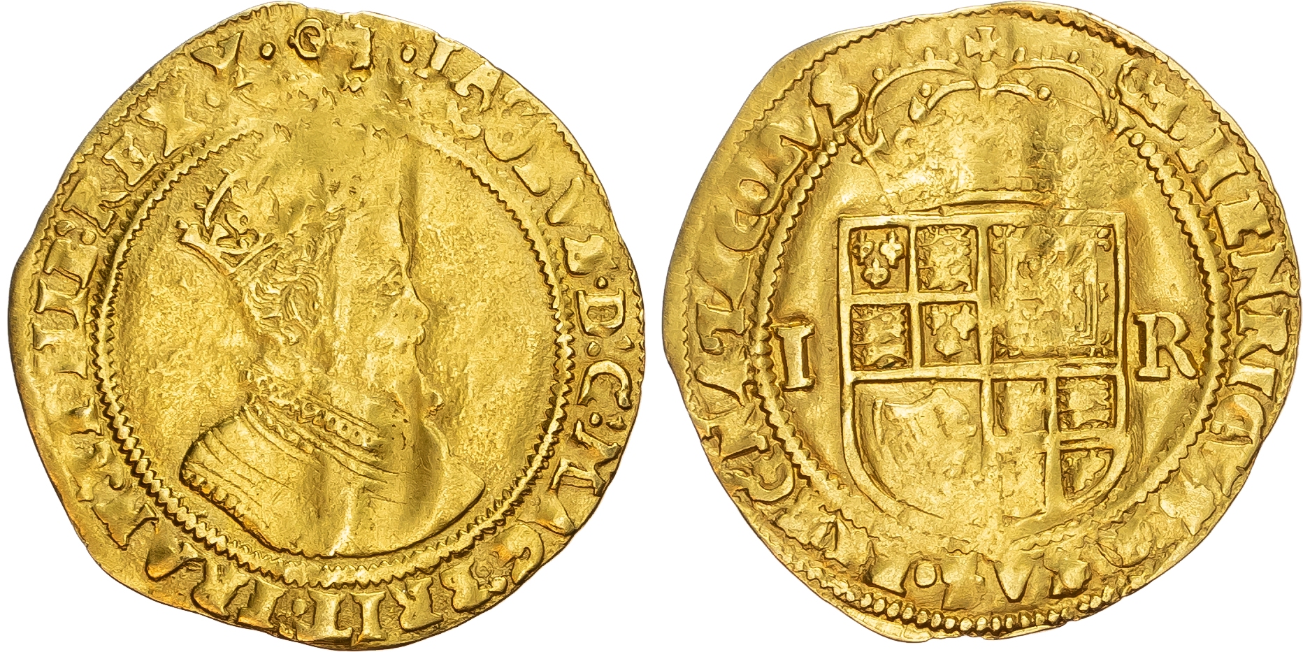 James I (1603-1625), Double crown, second coinage, mintmark key (1609-10). 
