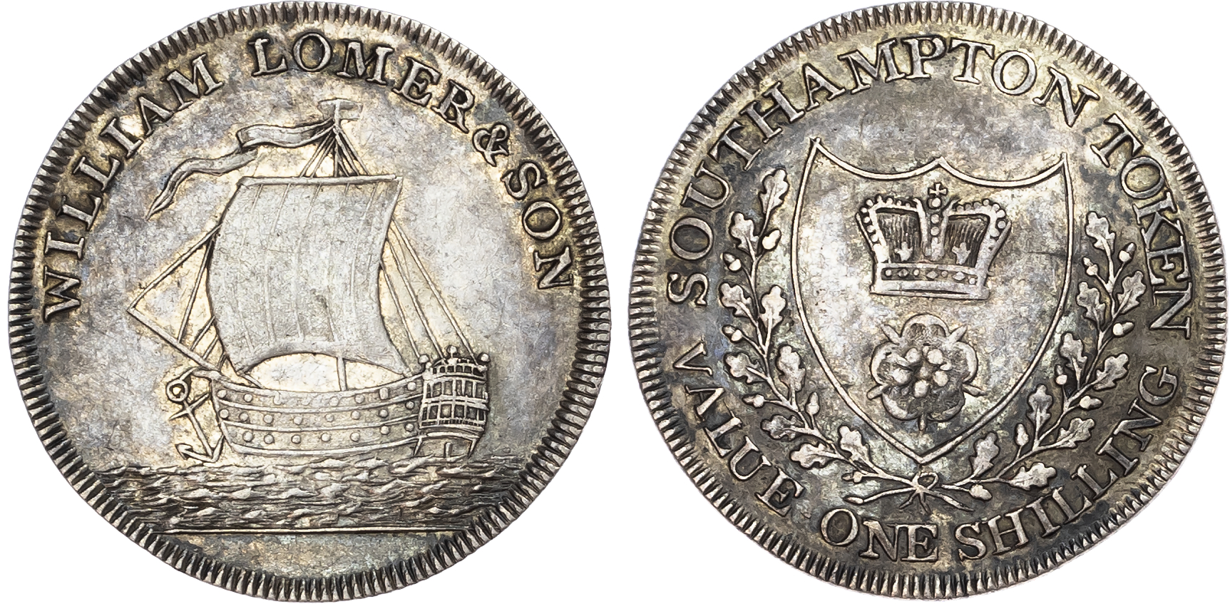 Hampshire, Southampton. William Lomer & Son, silver shilling. 