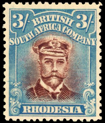 Rhodesia 3/- SG 255m Head Die IIIA mint