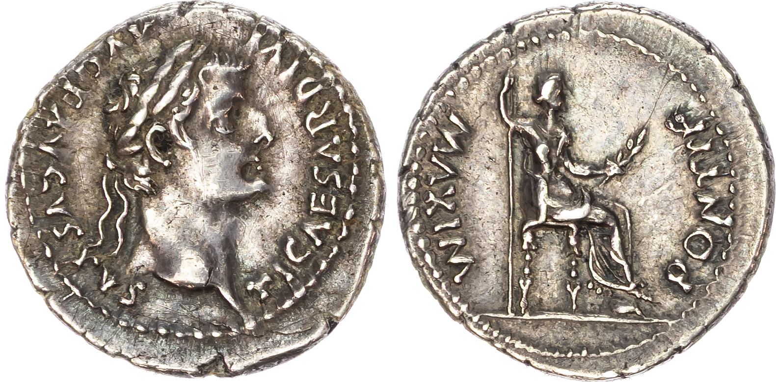 Tiberius (AD 14-37) AR Denarius, Lugdunum, c. AD 18-35, 3.68g. 