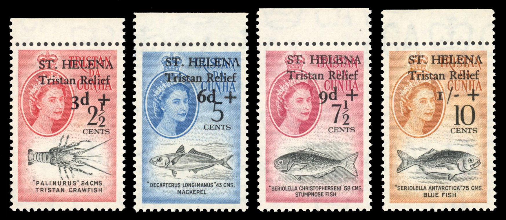 St Helena Tristan Relief Fund set of 4, superb unmounted o.g. SG 172/5 cat £8,000