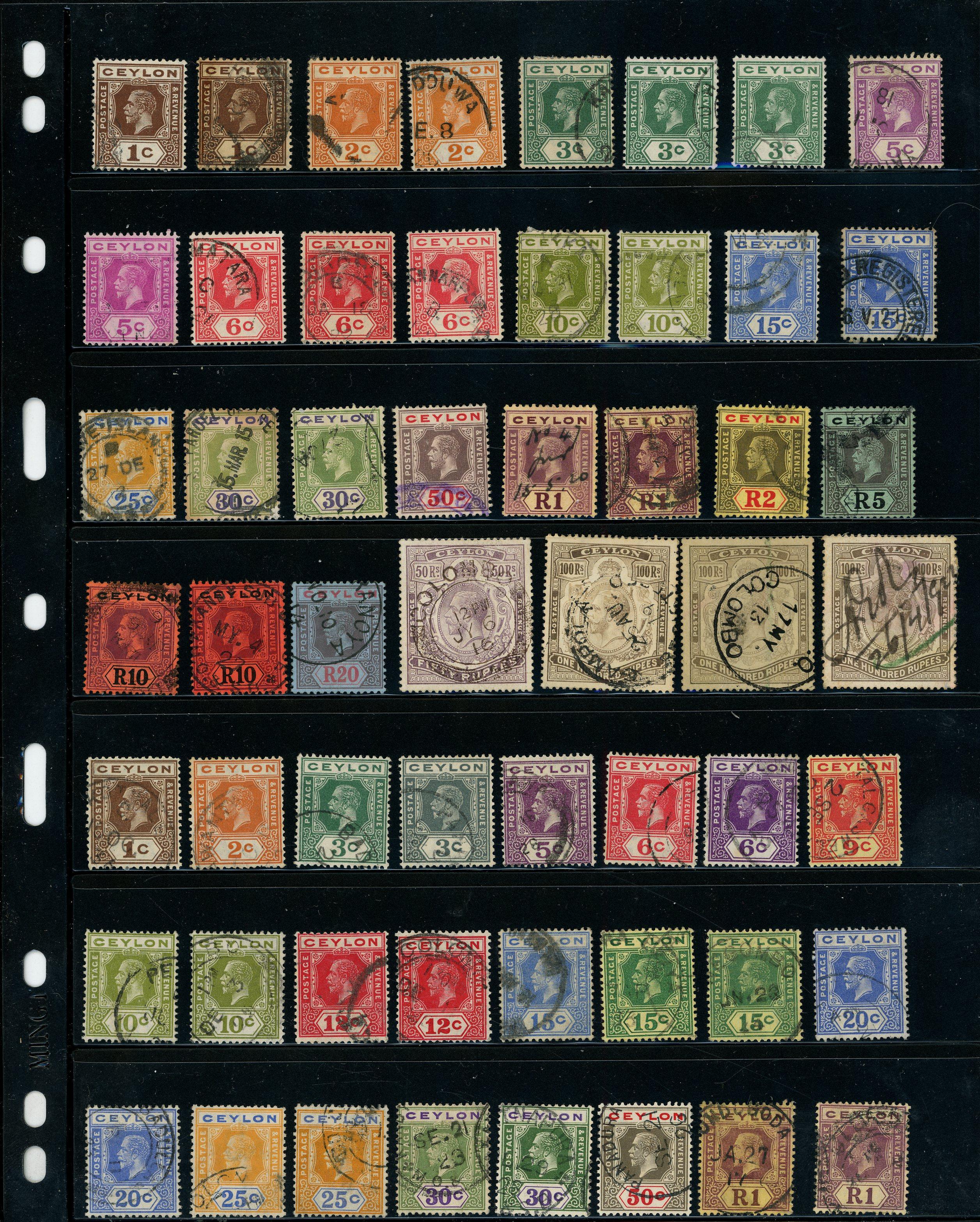 Ceylon 1912-49 used range