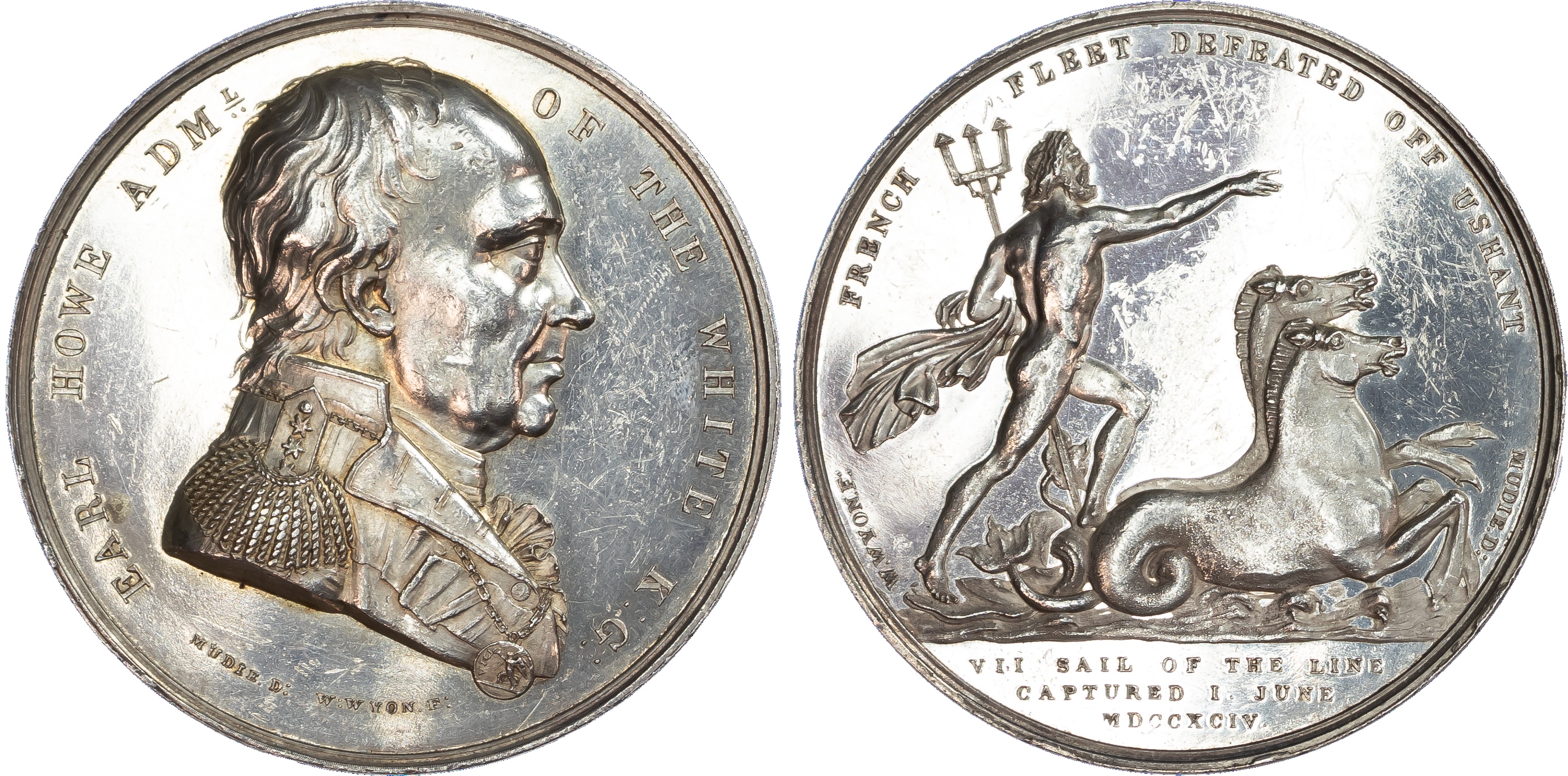 Admiral Earl Howe, Naval Victory of 1st June 1794, silver medal