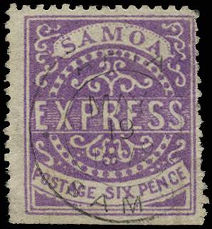 SAMOA SG 6 1877-80 EXPRESS 6d BRIGHT VIOLET USED
