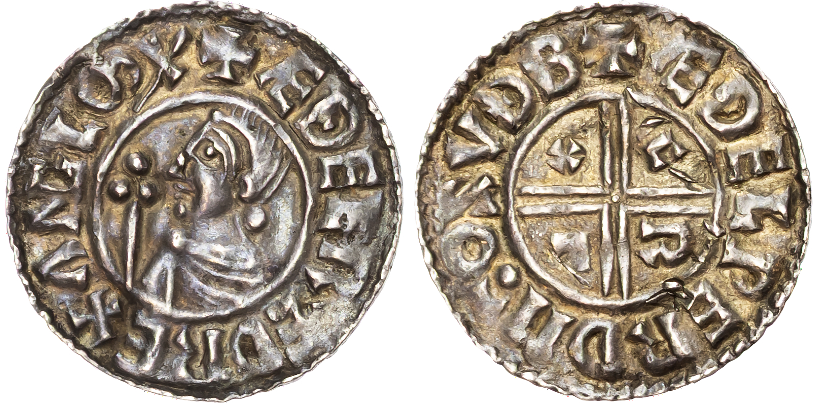 Aethelred II (978-1016) Penny, Crux type (c. 991-997), Southwark mint, moneyer Aethelweard.