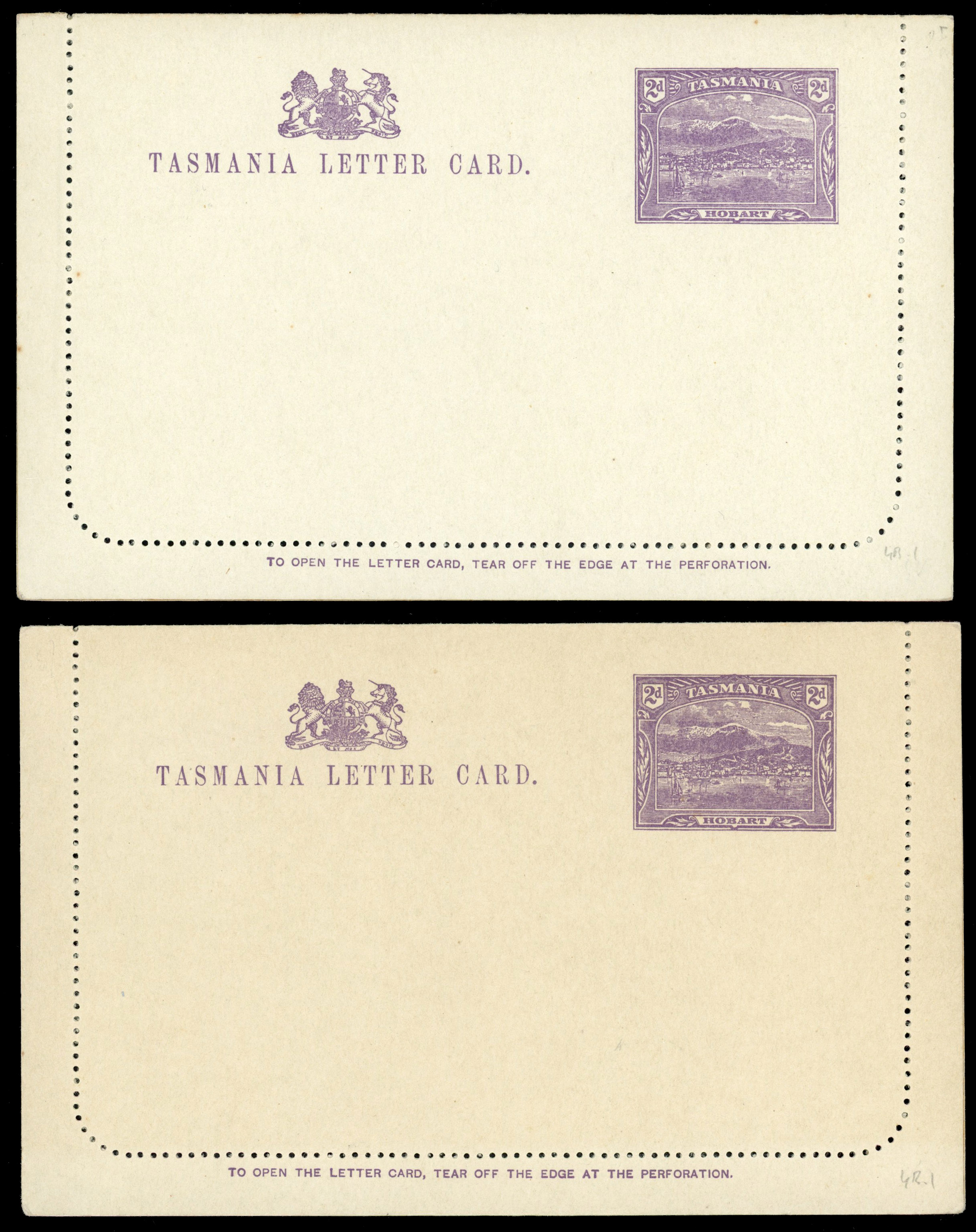 Tasmania Stationery lettercards 1904 2d Scenes collection
