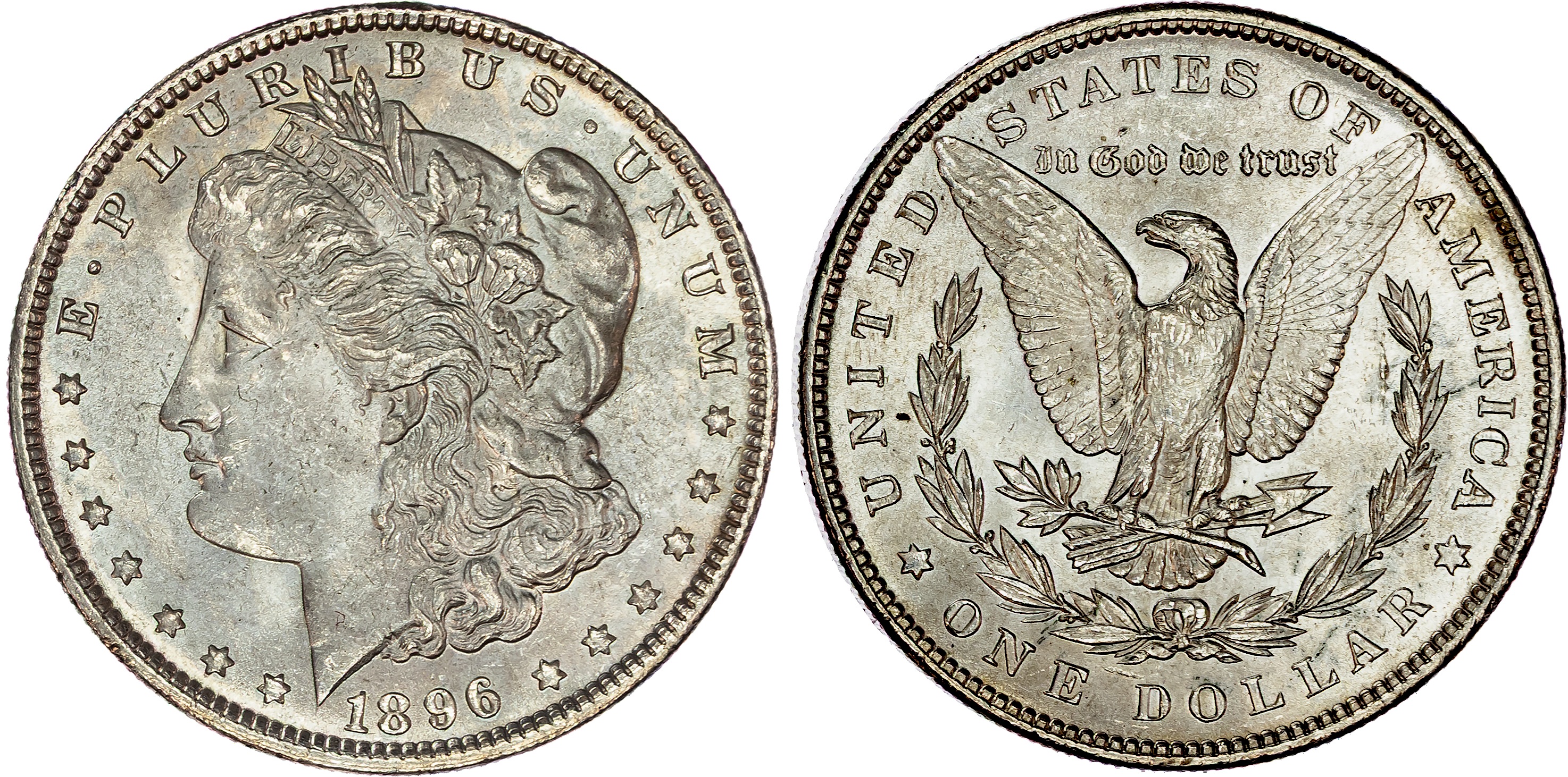 USA , silver Morgan Dollar, 1896, Philadelphia, 26.80g (KM 110). About Uncirculated.…