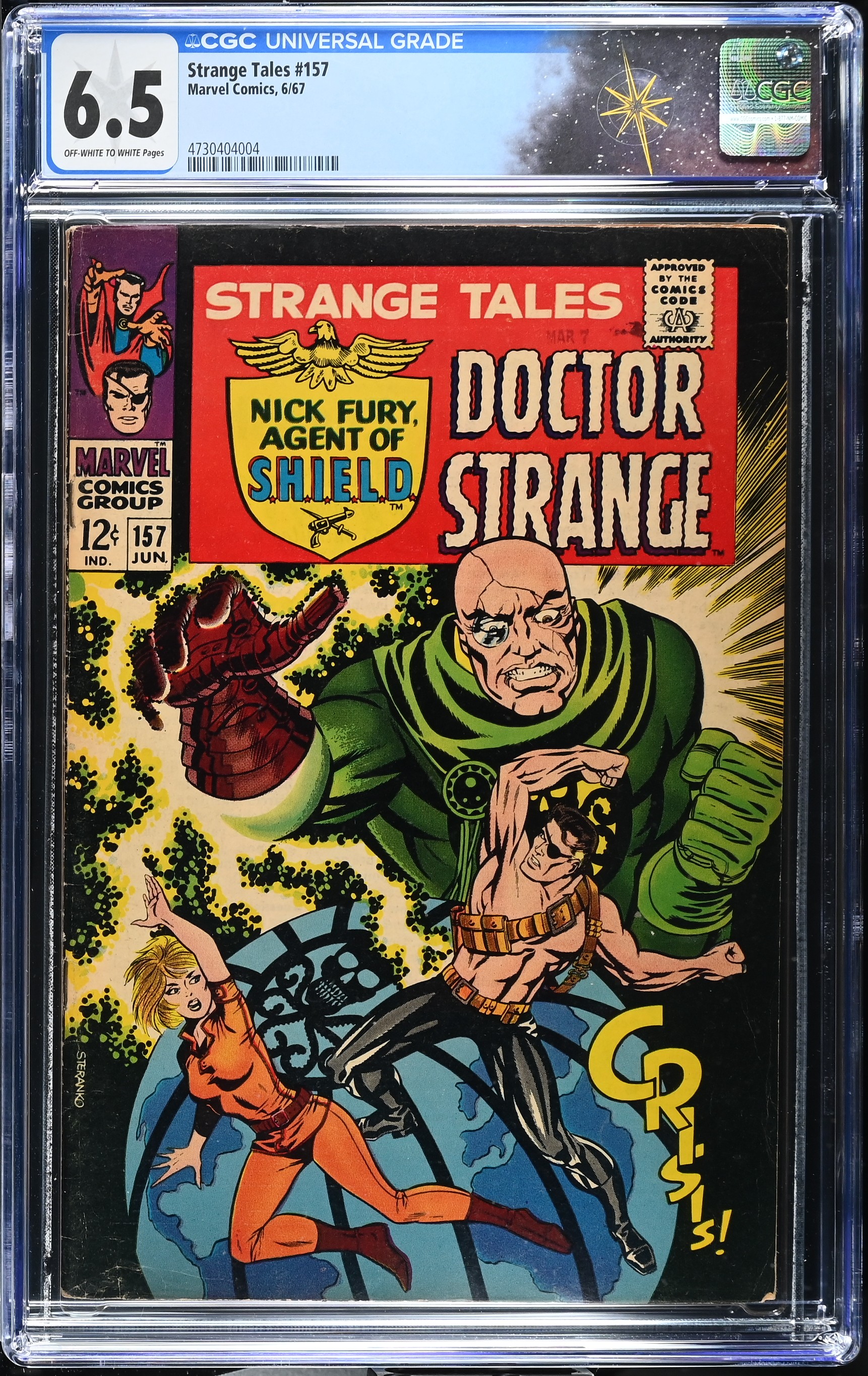 Strange Tales #157 CGC 6.5 1st Cameo Appearance of the Living Tribunal (Marvel Comics, 1967) Off-White to White Pages