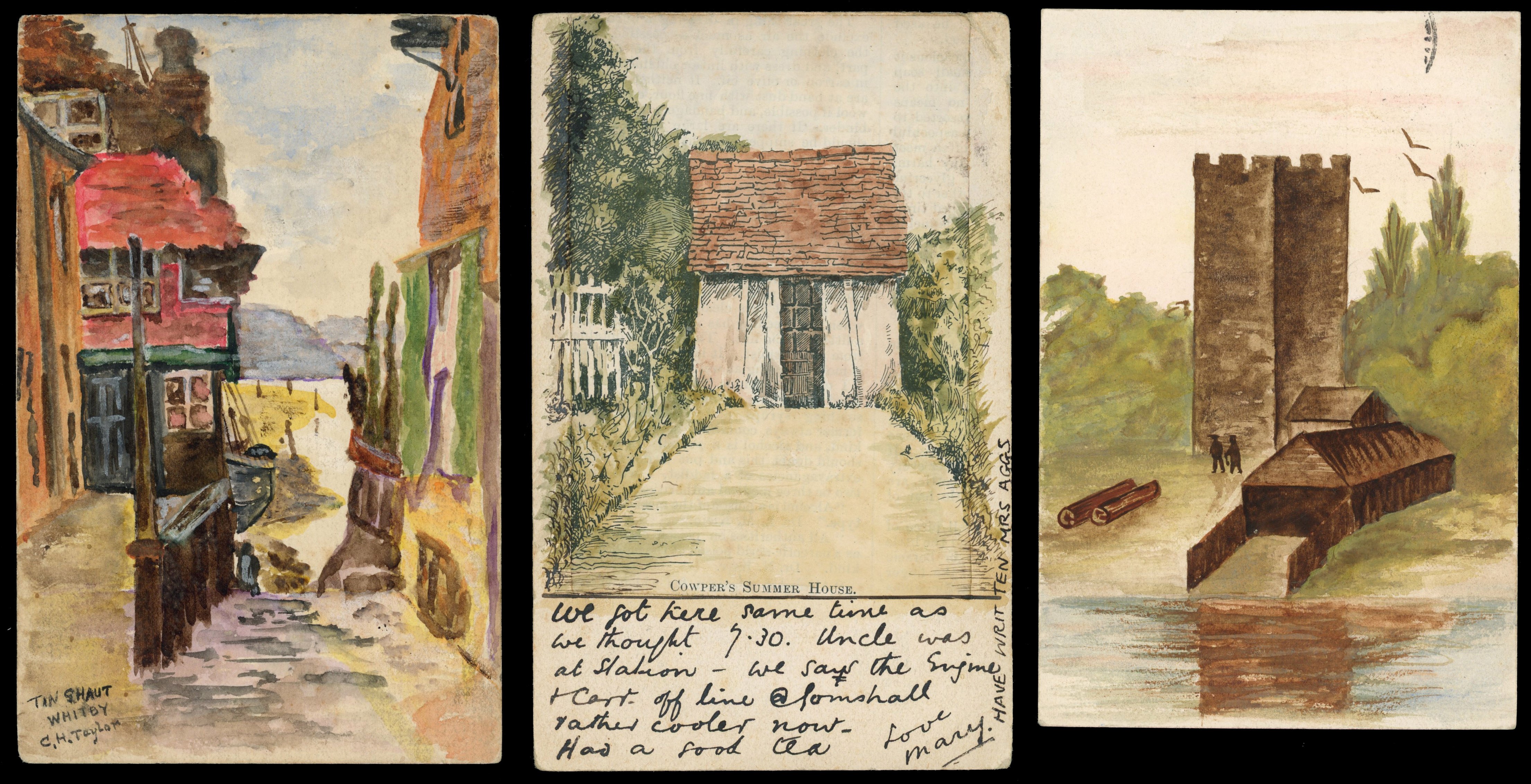 GB hand-illustrated postcards (9)