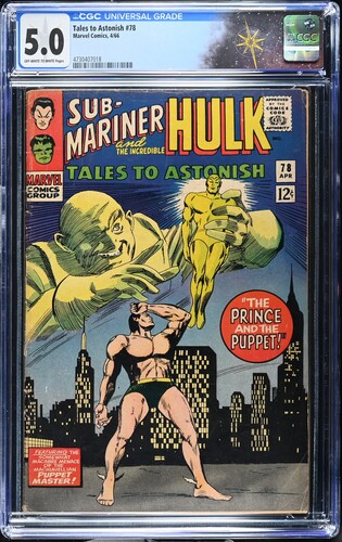 Tales to Astonish #78 CGC 5.0 Stan Lee story, Gene Colan & Vince Colletta cover (Marvel Comics, 1966)