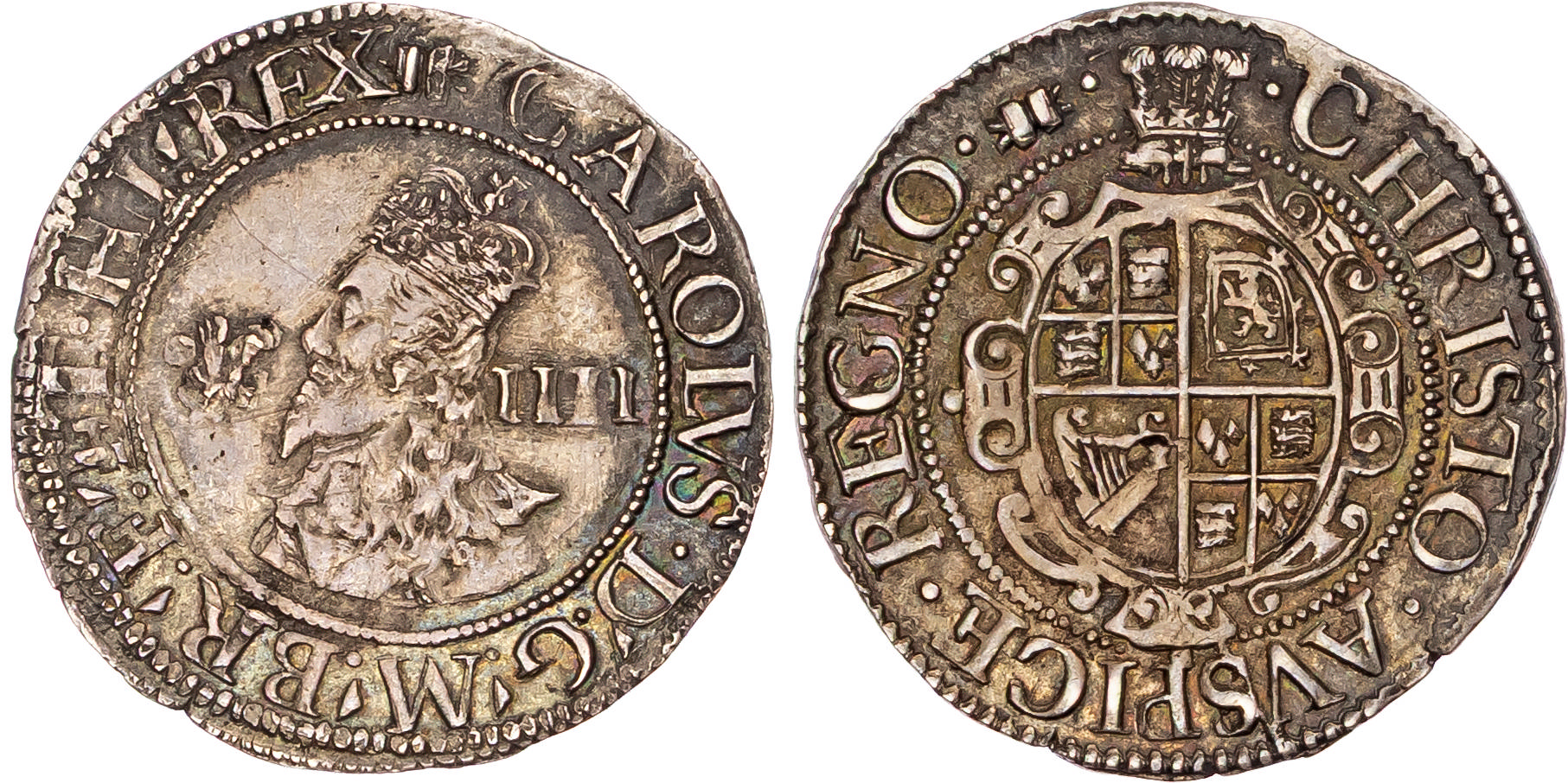 Charles I (1625-1649), AR Groat, Aberystwyth mint (1638/9-42), mm. book. 