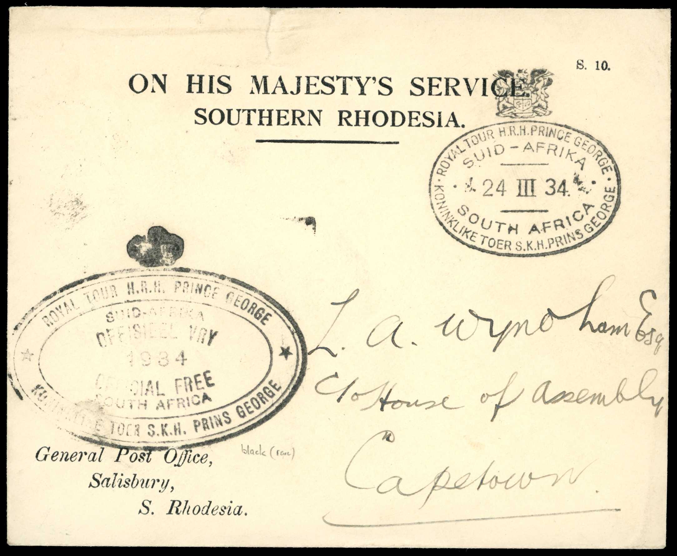 POSTAL HISTORY: 1934 O.H.M.S. envelope...