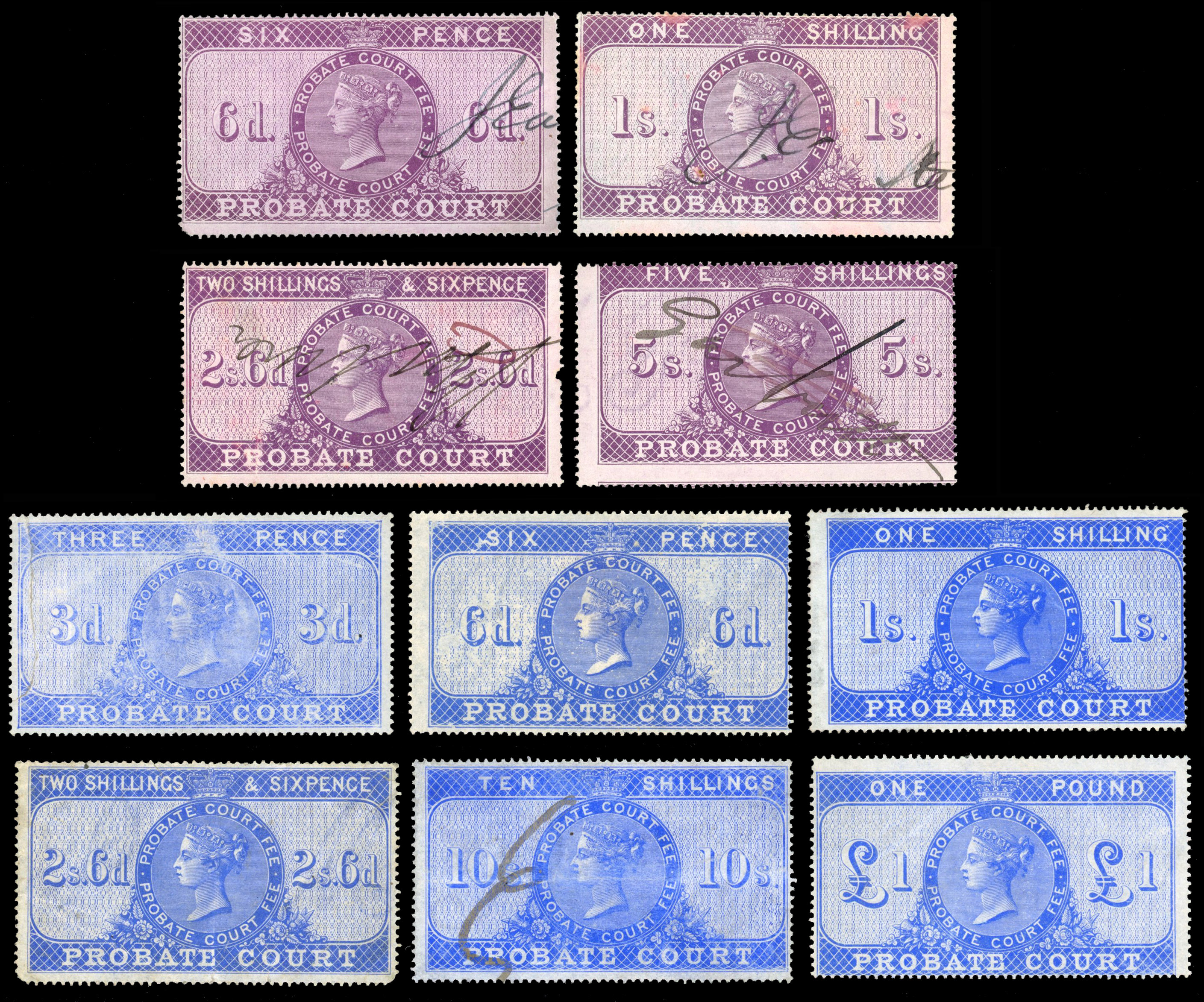 GB Probate Court Mint & Used Revenue collection