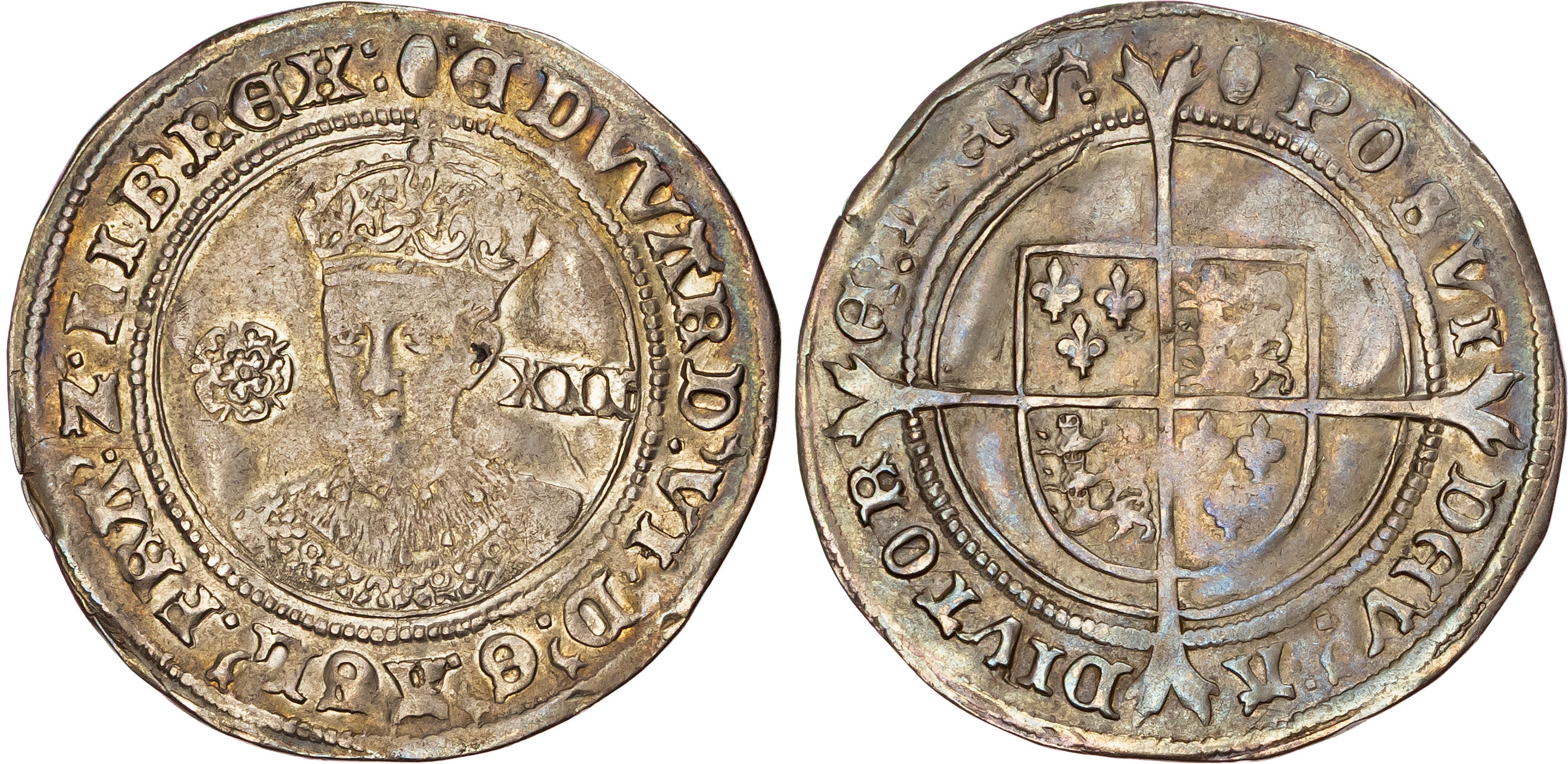 Edward VI (1547-1553), AR Shilling, Third Period, Fine Silver Issue, Tower (London) mint, mm. tun (1551-1553).